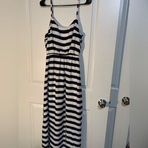 Sugarmint Stripped Navy and White long spaghetti dress.